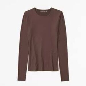 Abercrombie & Fitch Brown Fitted Long Sleeve Tee